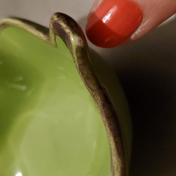 Vintage Italian Ceramic Leaf Green Bowl Trinket Dish - Picture 6 of 11